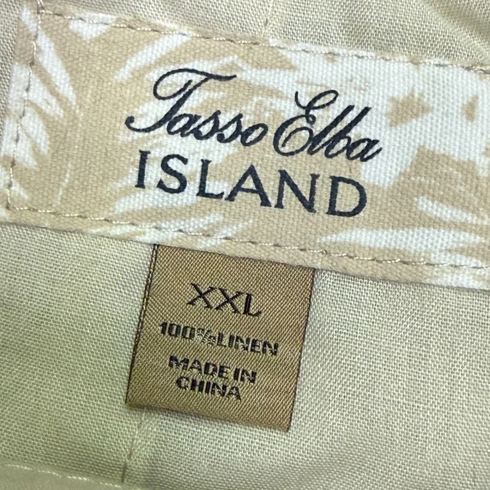 New Tasso Elba Island Linen Pants Mens XXL 42/32 Natural Drawstring 61511NATKH
